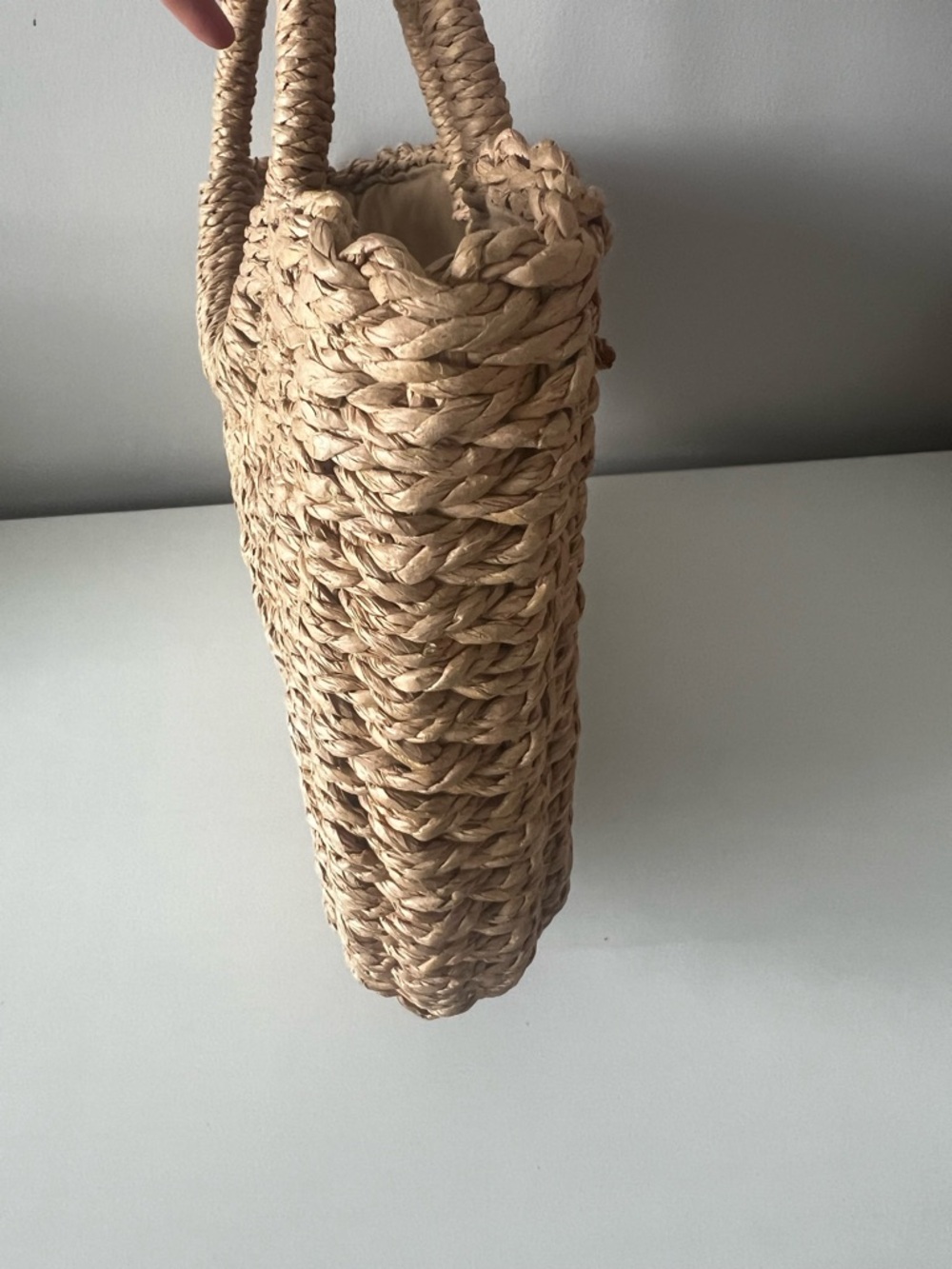 Natural Woven Straw Tote with Round Handles - Picture 5 of 7